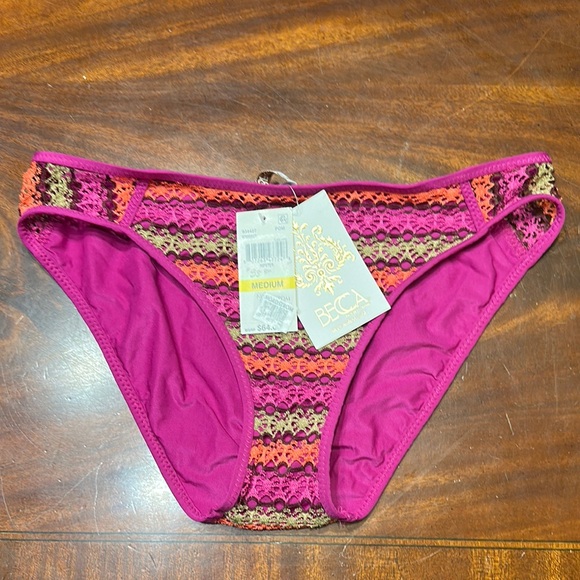 BECCA Pink and Orange Bikini Bottom - Picture 1 of 4
